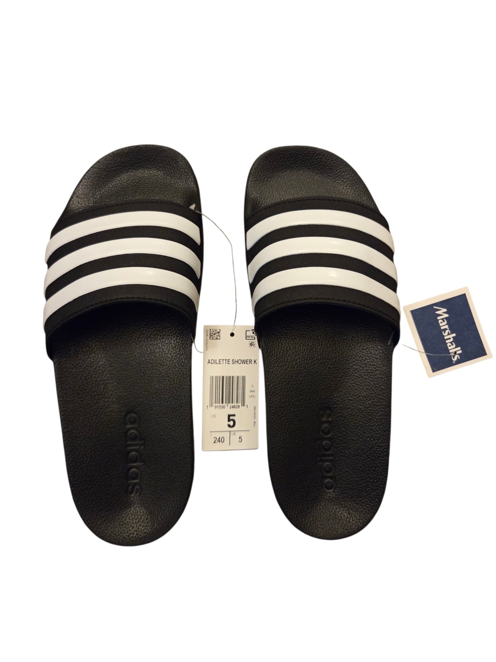 adidas Black and White Adilette Shower Slides